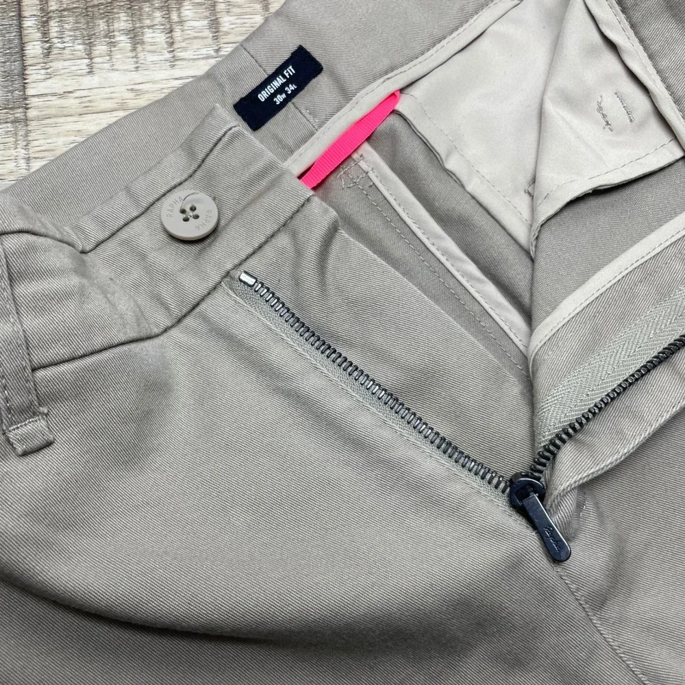 Rapha Mens Original Fit Cotton Trousers Tan Khaki Cycling Commuter 30W 34L